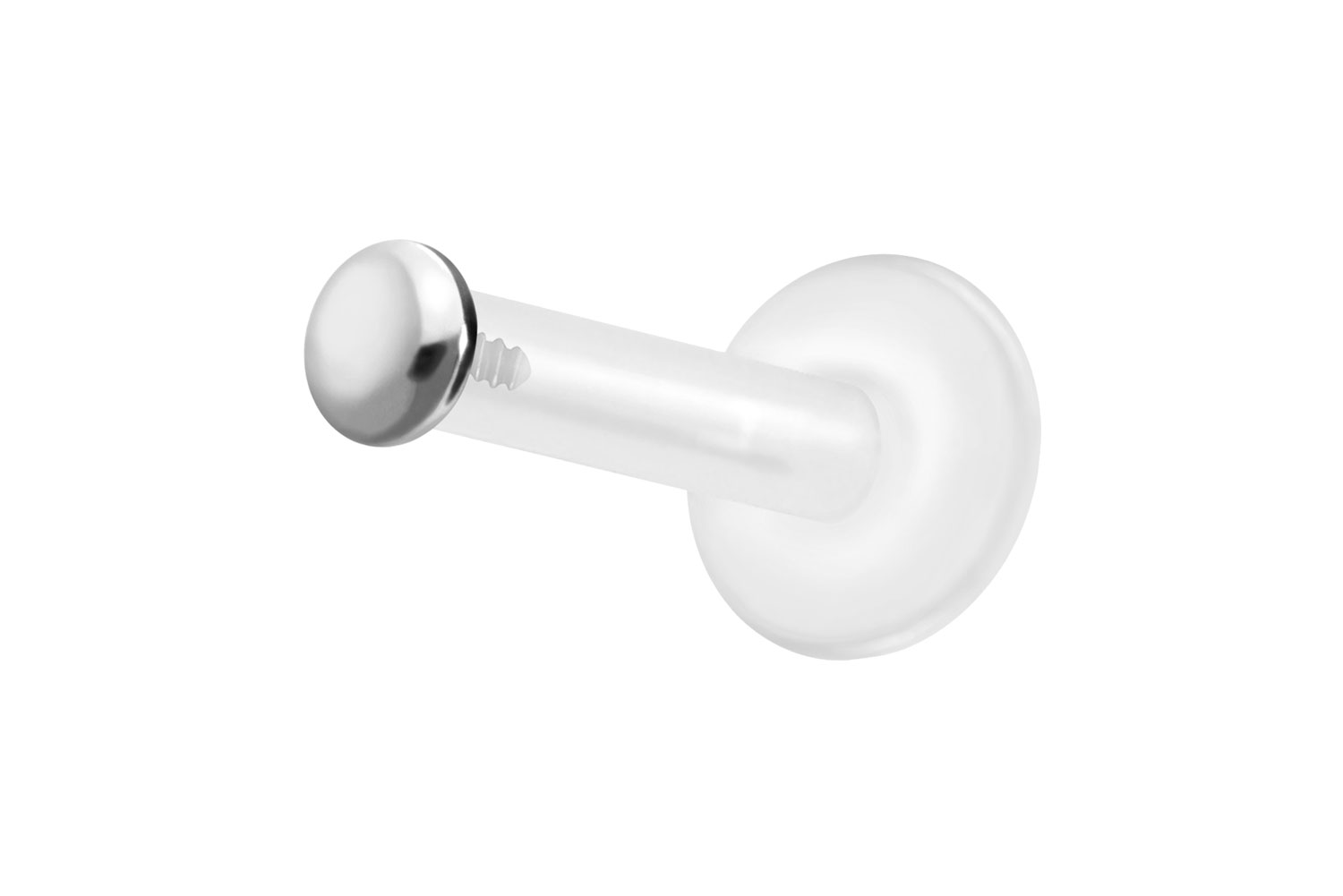 PTFE Labret Piercing mit Innengewinde + Titan-Aufsatz FLACH
